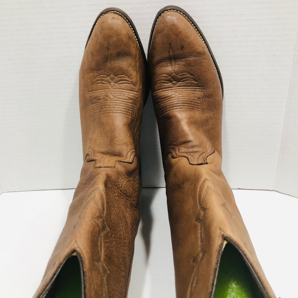 Abilene Men's 9EE Western Boots Elk Leather Cowboy Cowgirl Work Ranch‎ Farm USA - Picture 4 of 15